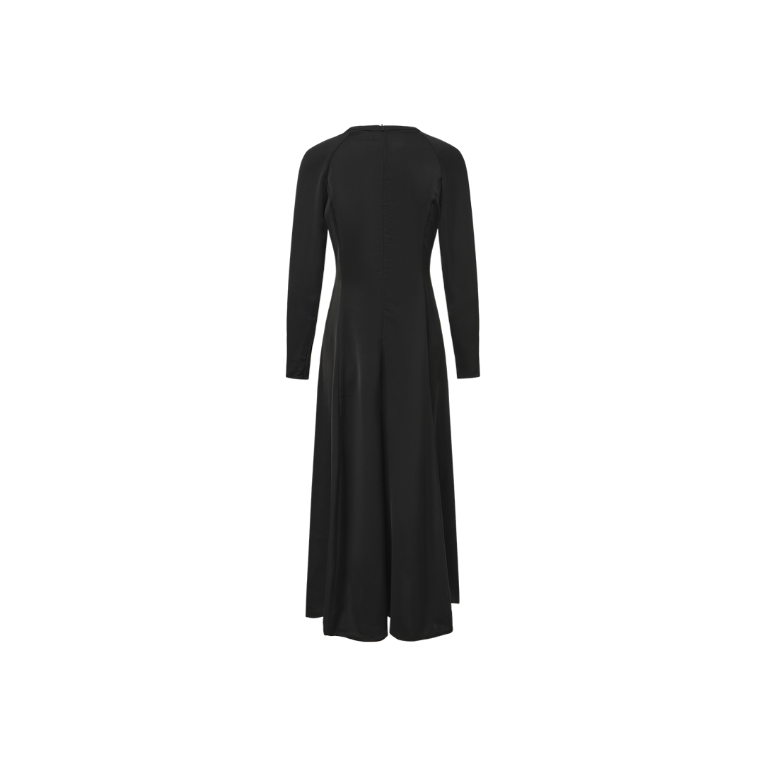Silk Seam Detailed A-Line Dress