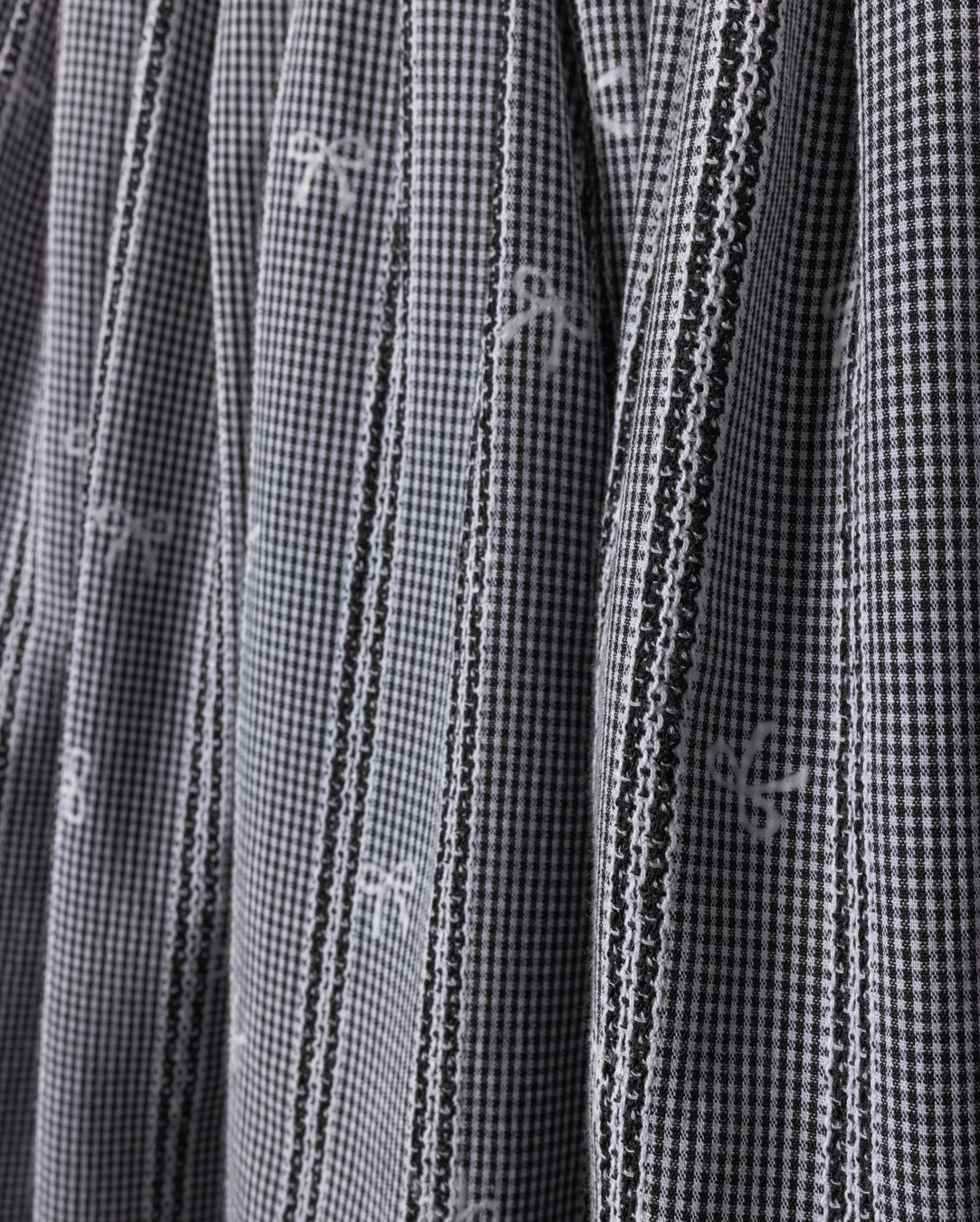 Checked And Bow Scattered Skirt