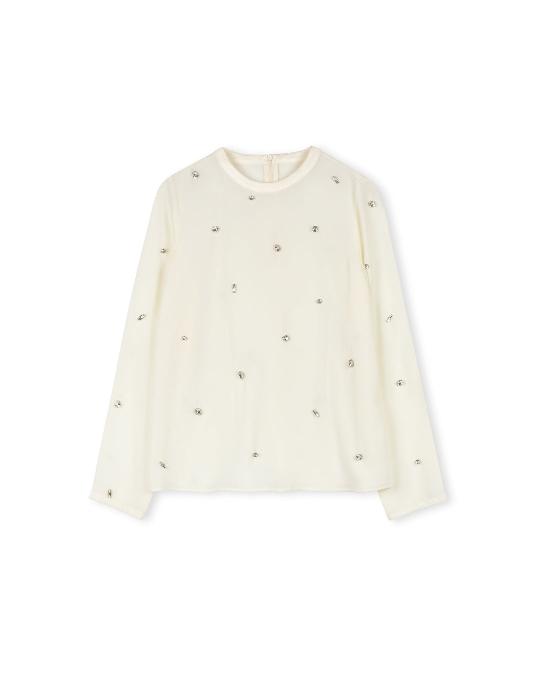 Rhienstone Sheer Crew Neck