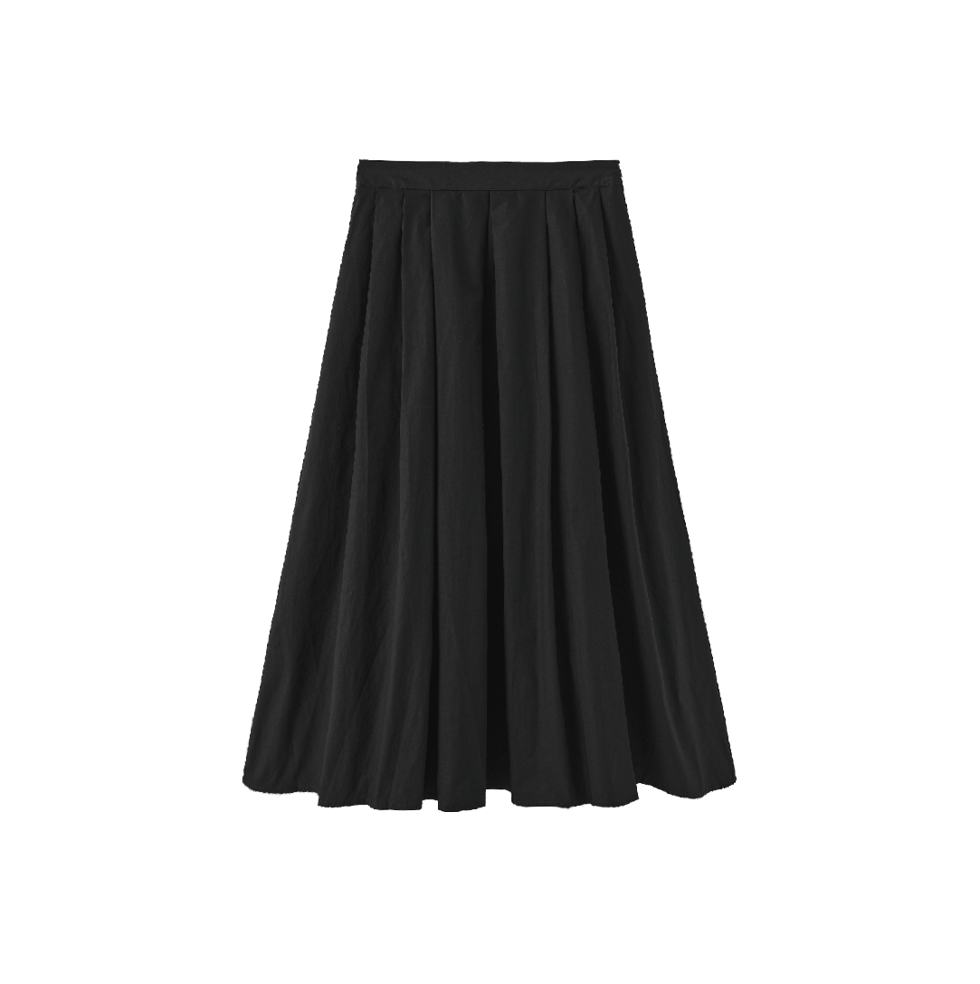 Sef Poplin Pleated Full Midi Skirt