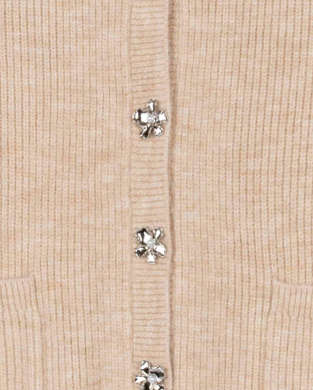 Crystal Button Cardigan W-23160