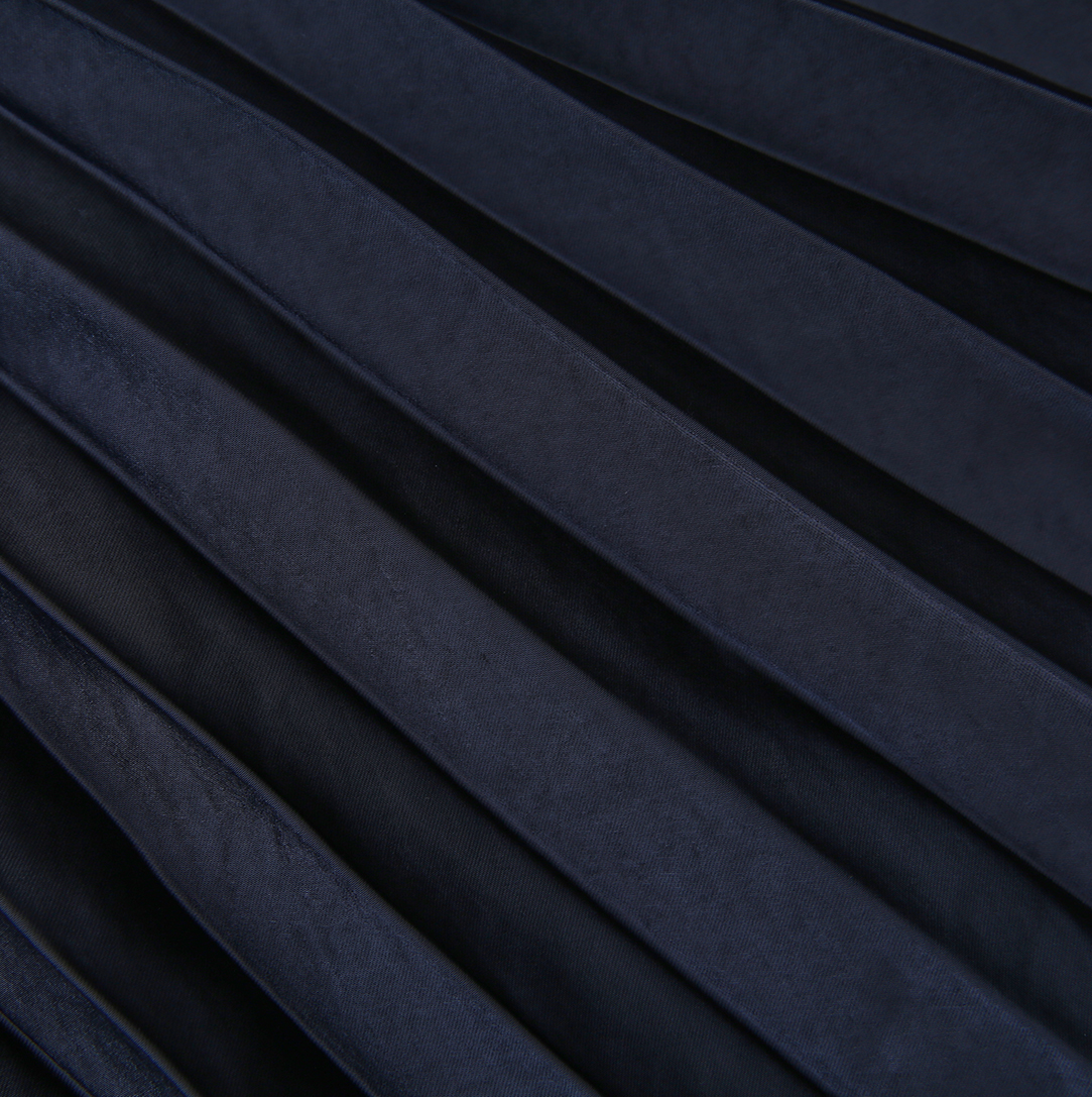 Silk Pleated Elastic Waist Skirt