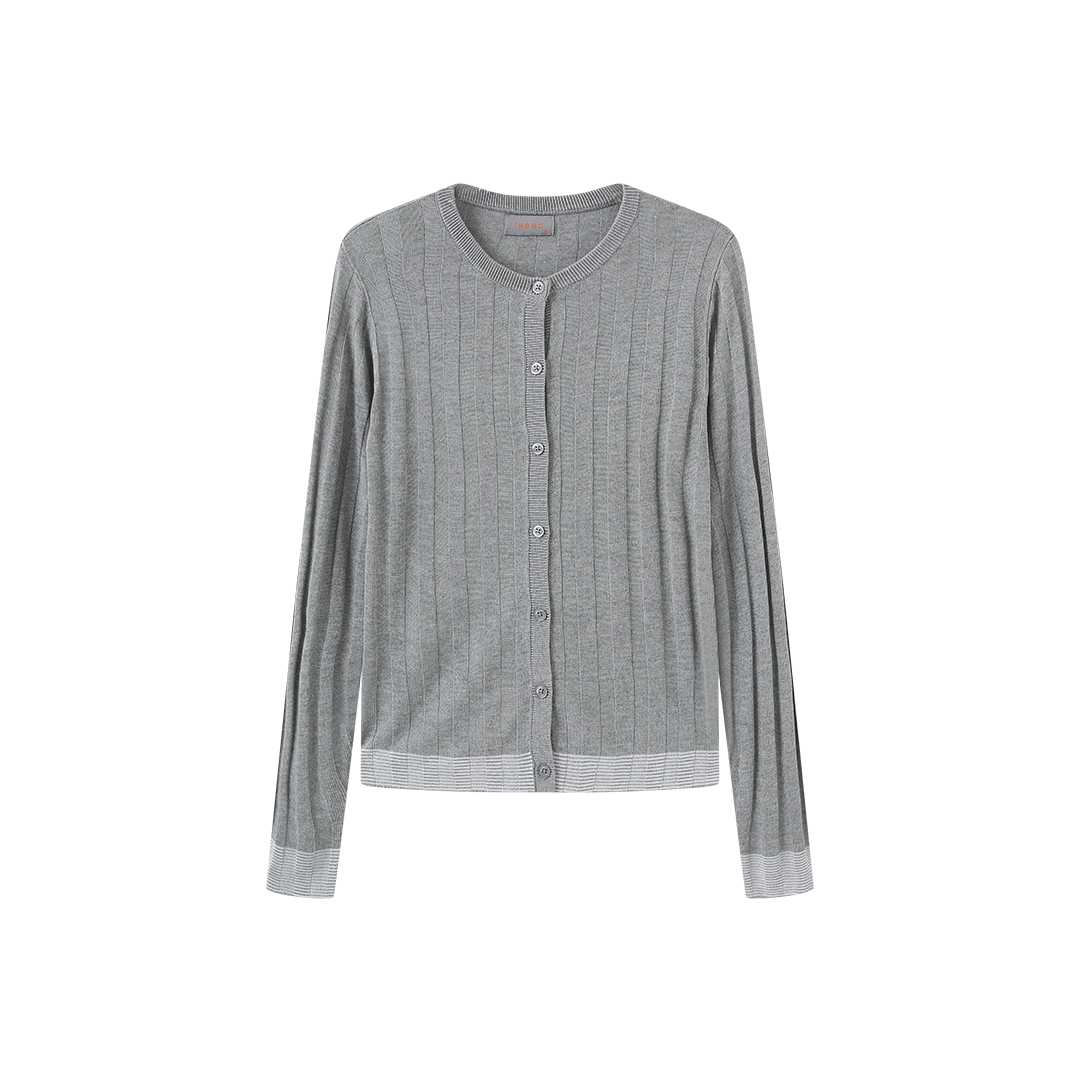 Flat Ribbed Cuff Cardigan