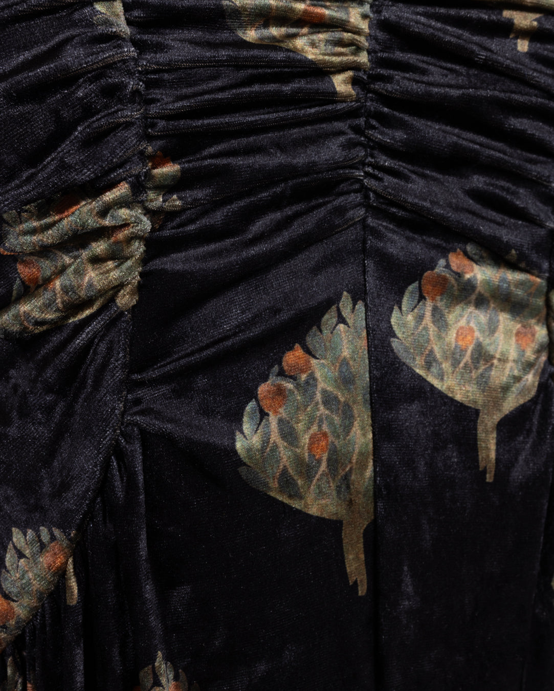 Velour Mock Neck Ruched Dress W-22552