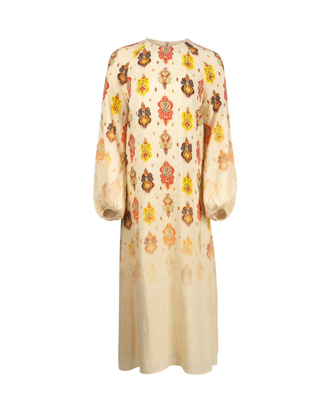 Faded Print Bubble Sleeve Dress - Junees