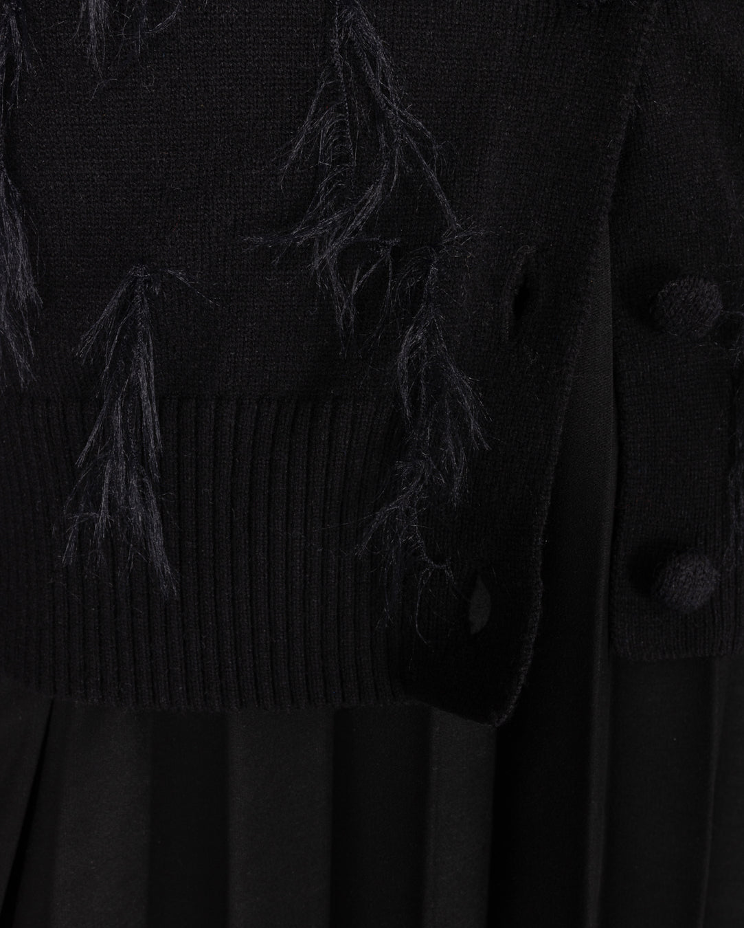 Pleated Flowy Cardiganed Jumper