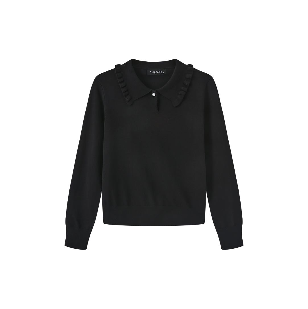 Ruflle Detailed Knit Sweater