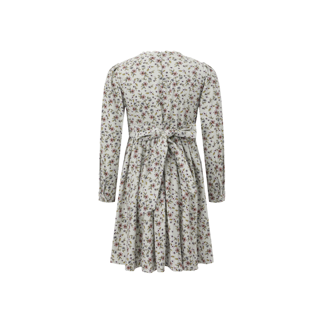 Floral Cordoruy Shirring Dress