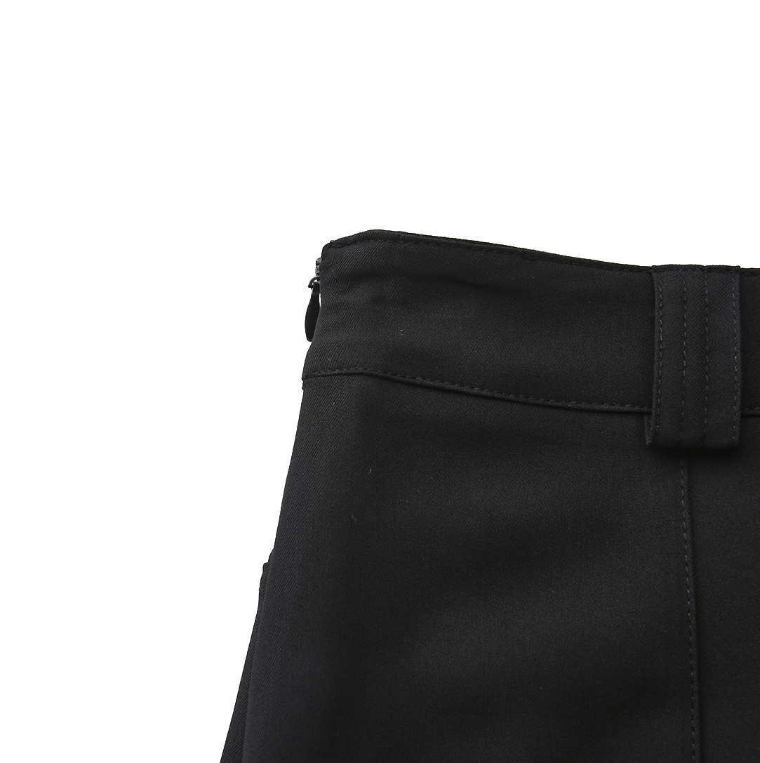 Stretch Wool Insert Pleat Skirt