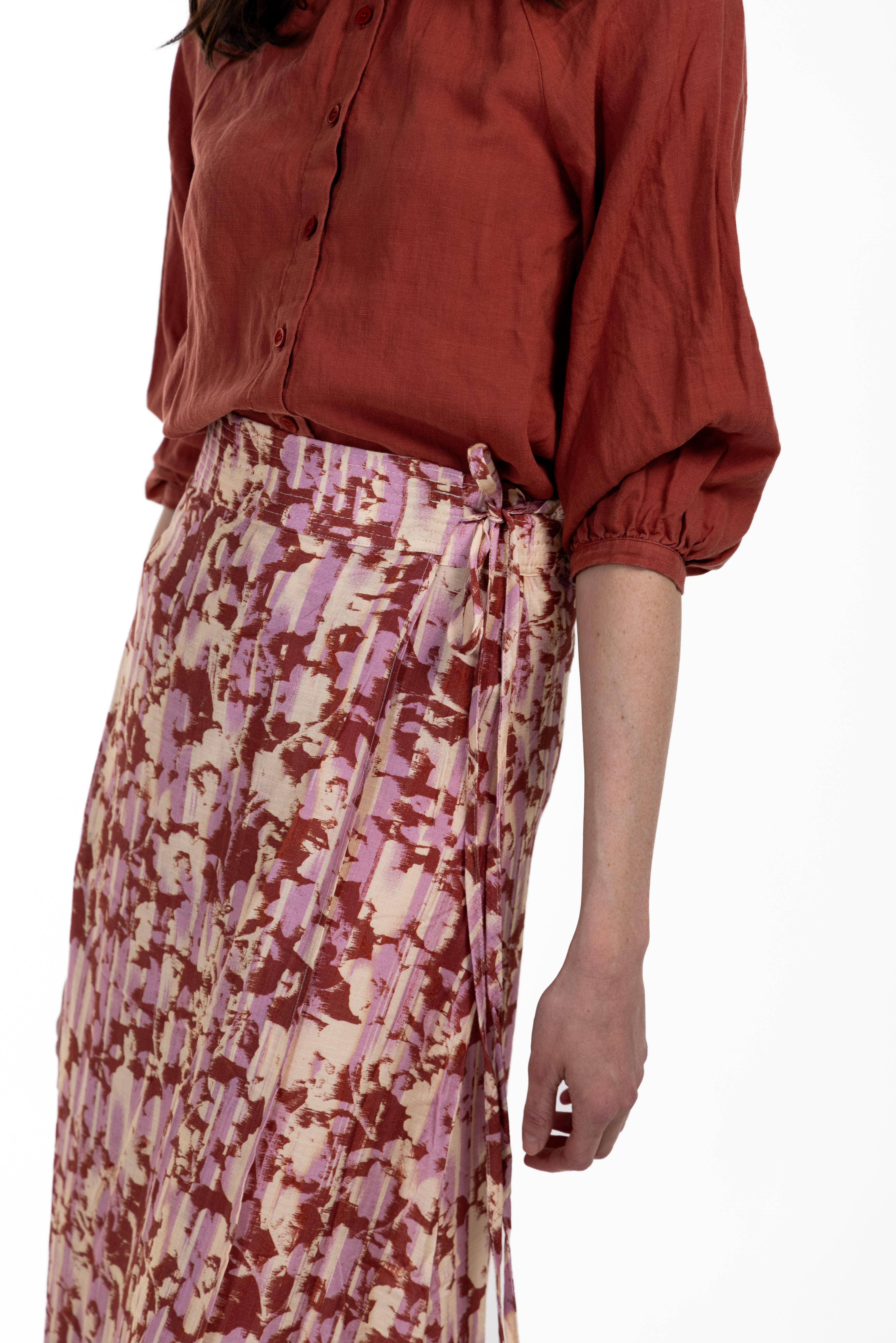 Floral Wrap Skirt W-17488