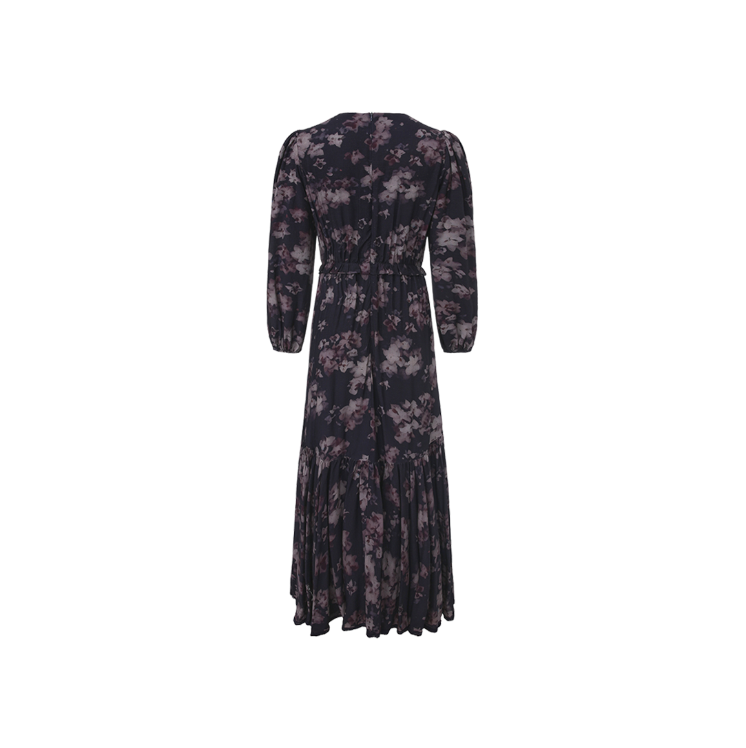 Tiered Rounded Seam Floral Dress
