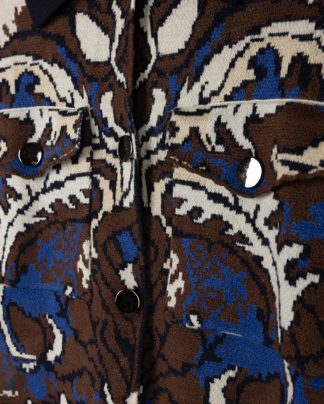 Printed Collared Knit Jacket