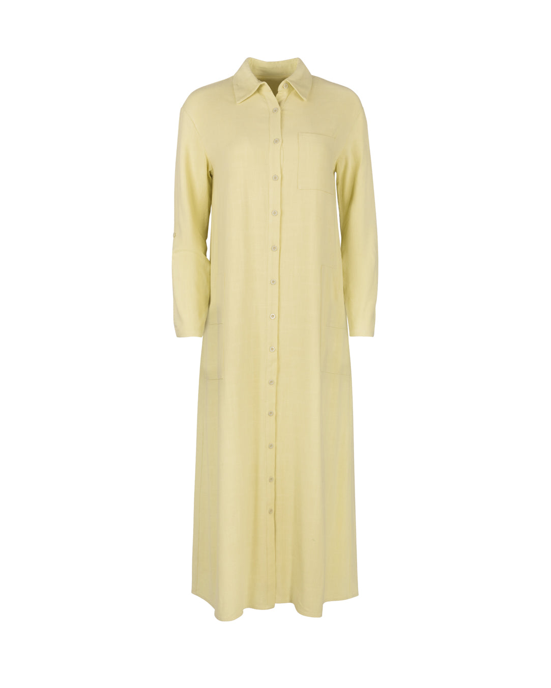 Linen Maxi Shirt Dress W-17702