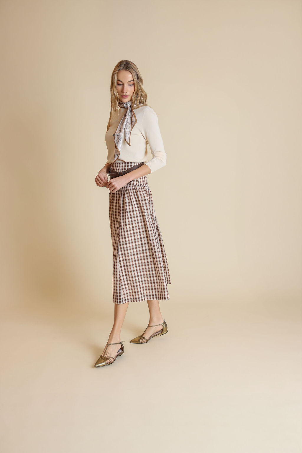 Plaid Taffeta Skirt