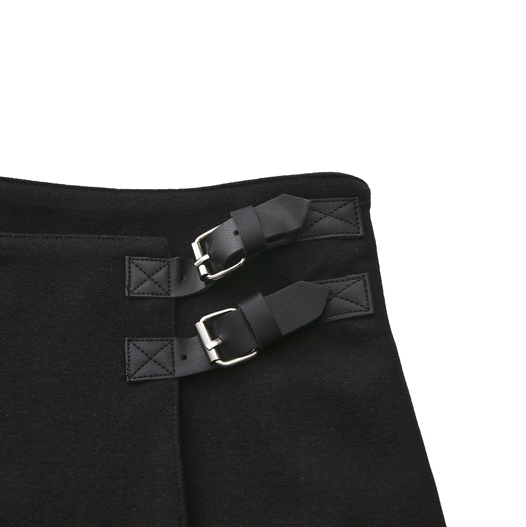 Crepe Pleated Buckle Skirt