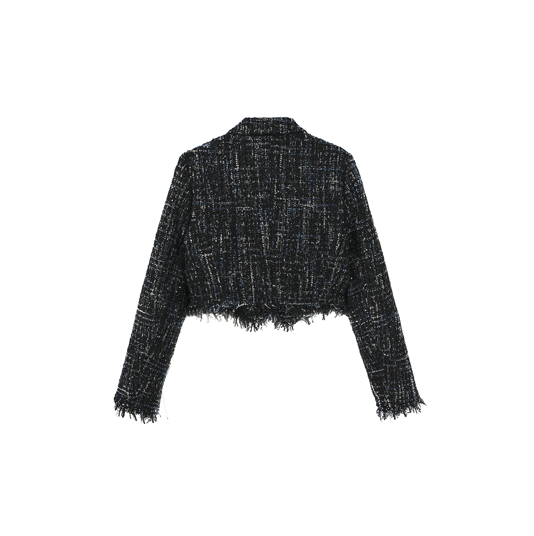 Tweed Single Button Blazer