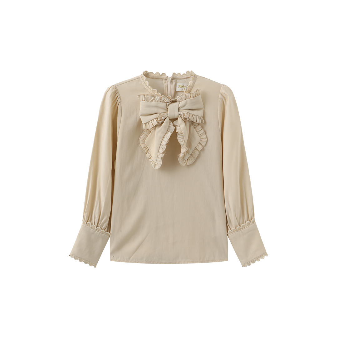 Bow Scalloped Blouse