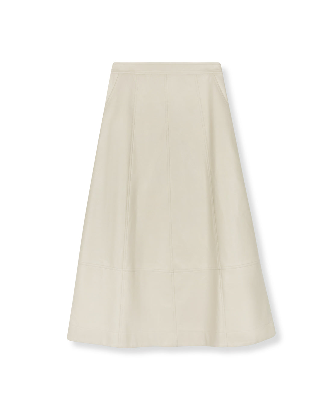 Leather Seam Detailed A Line Skirt