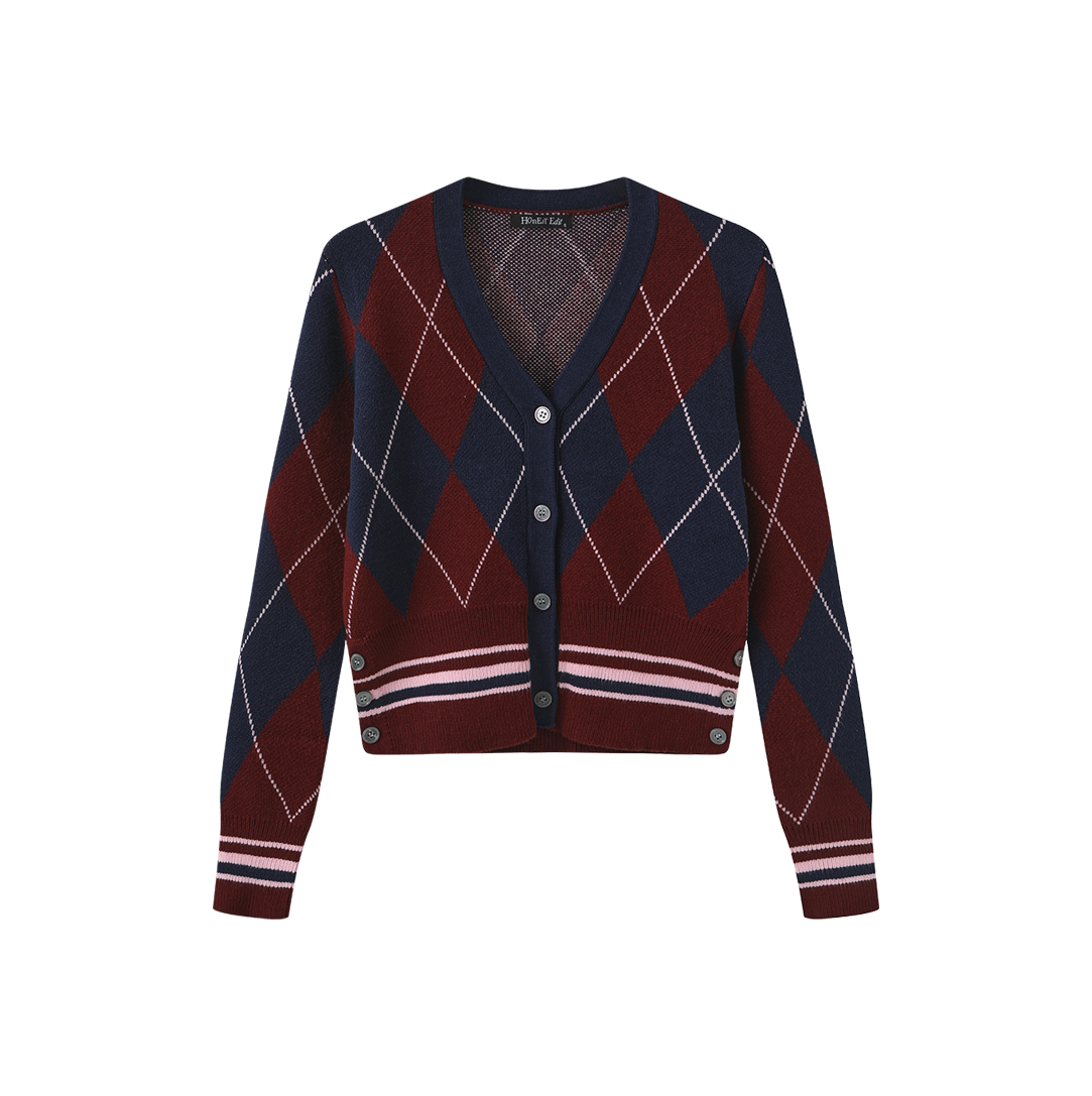 Argyle Chunky Cardigan