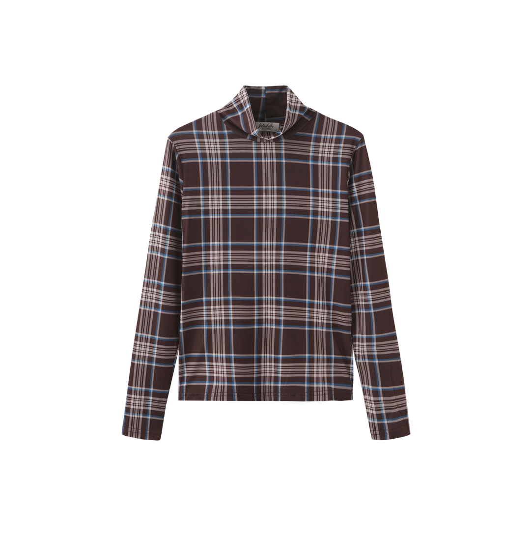 Plaid Fitted Turtlenecks