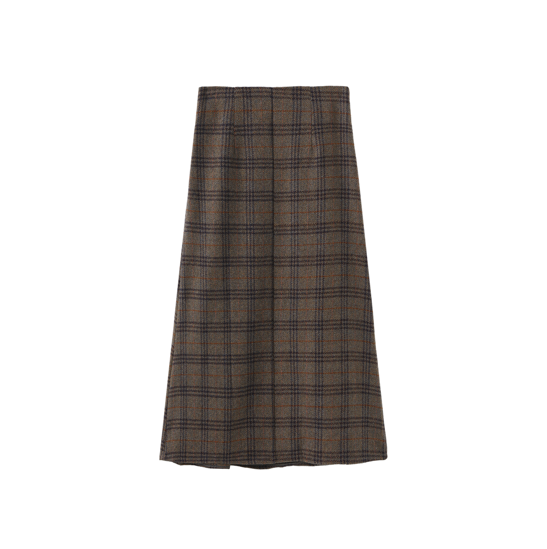 Plaid Straight Fly Skirt