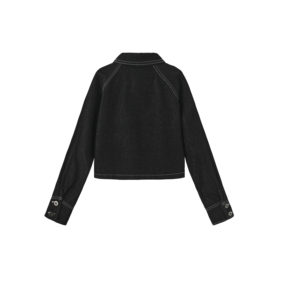 Layering Cropped Raw Edge Shirt