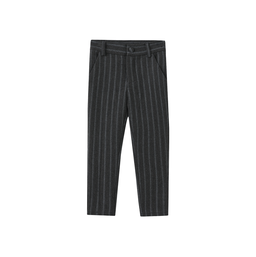 Round Pinstripe Wool Pants