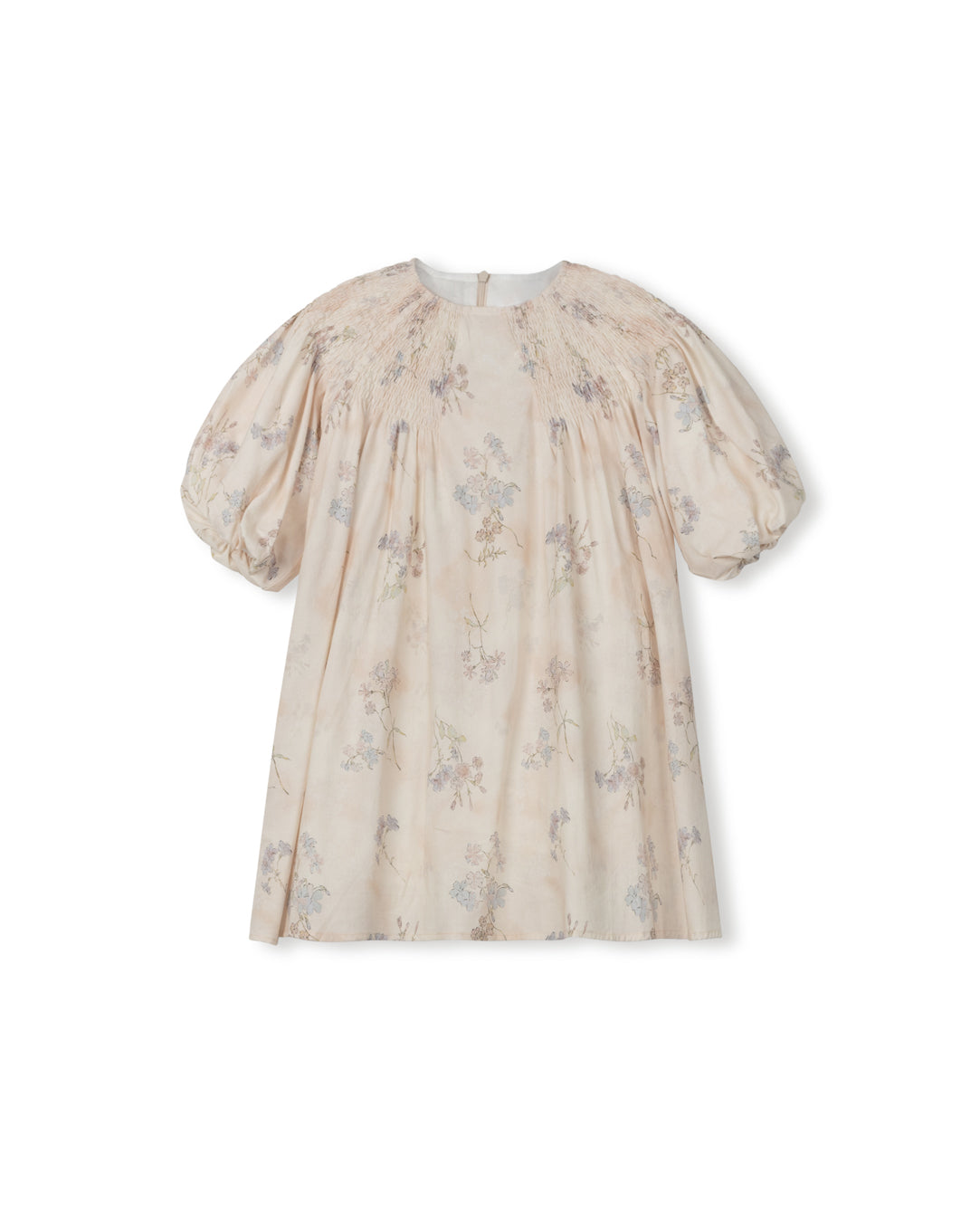 Shoulder Smocking Floral Dress