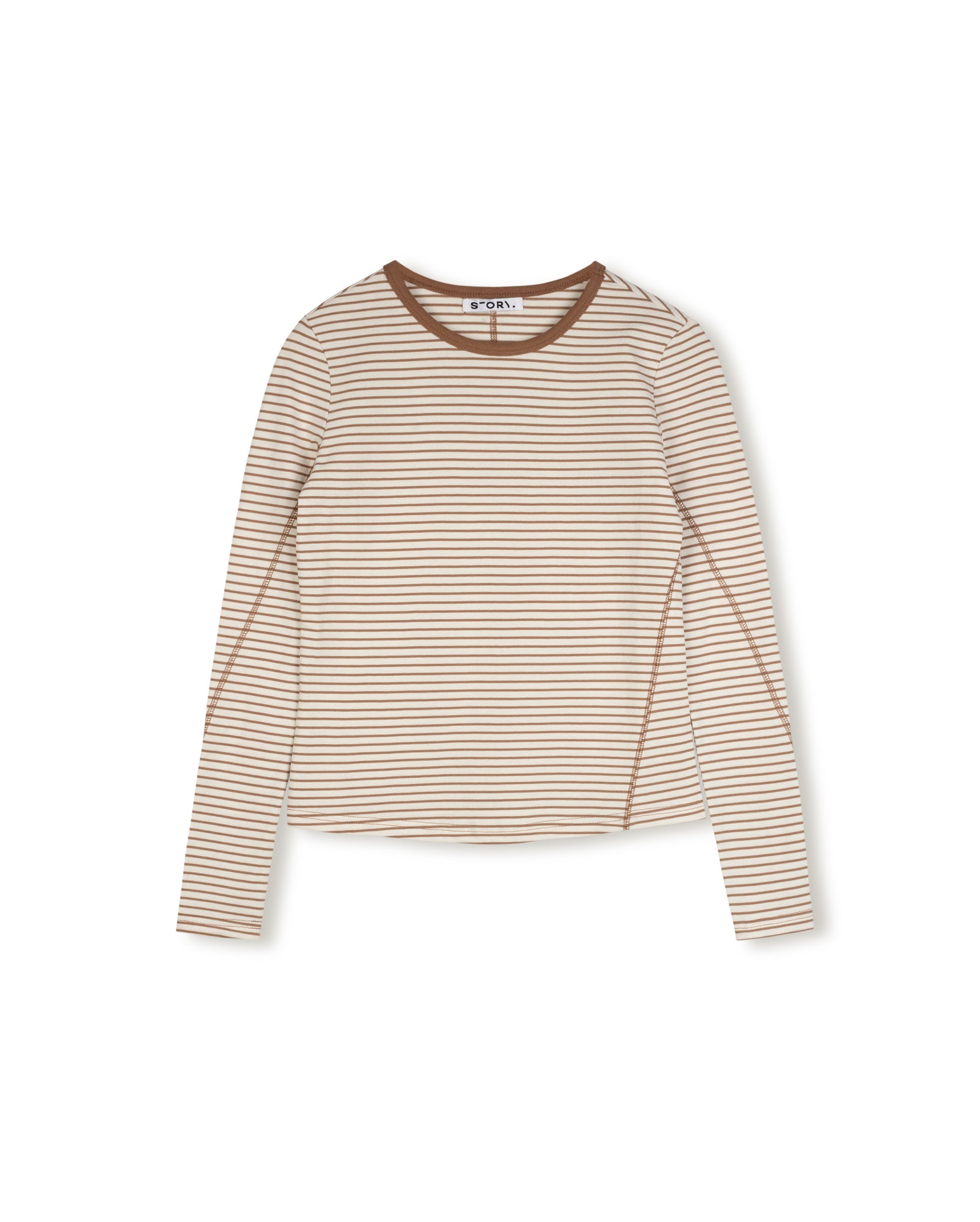 Striped Seamed Detailed Tee