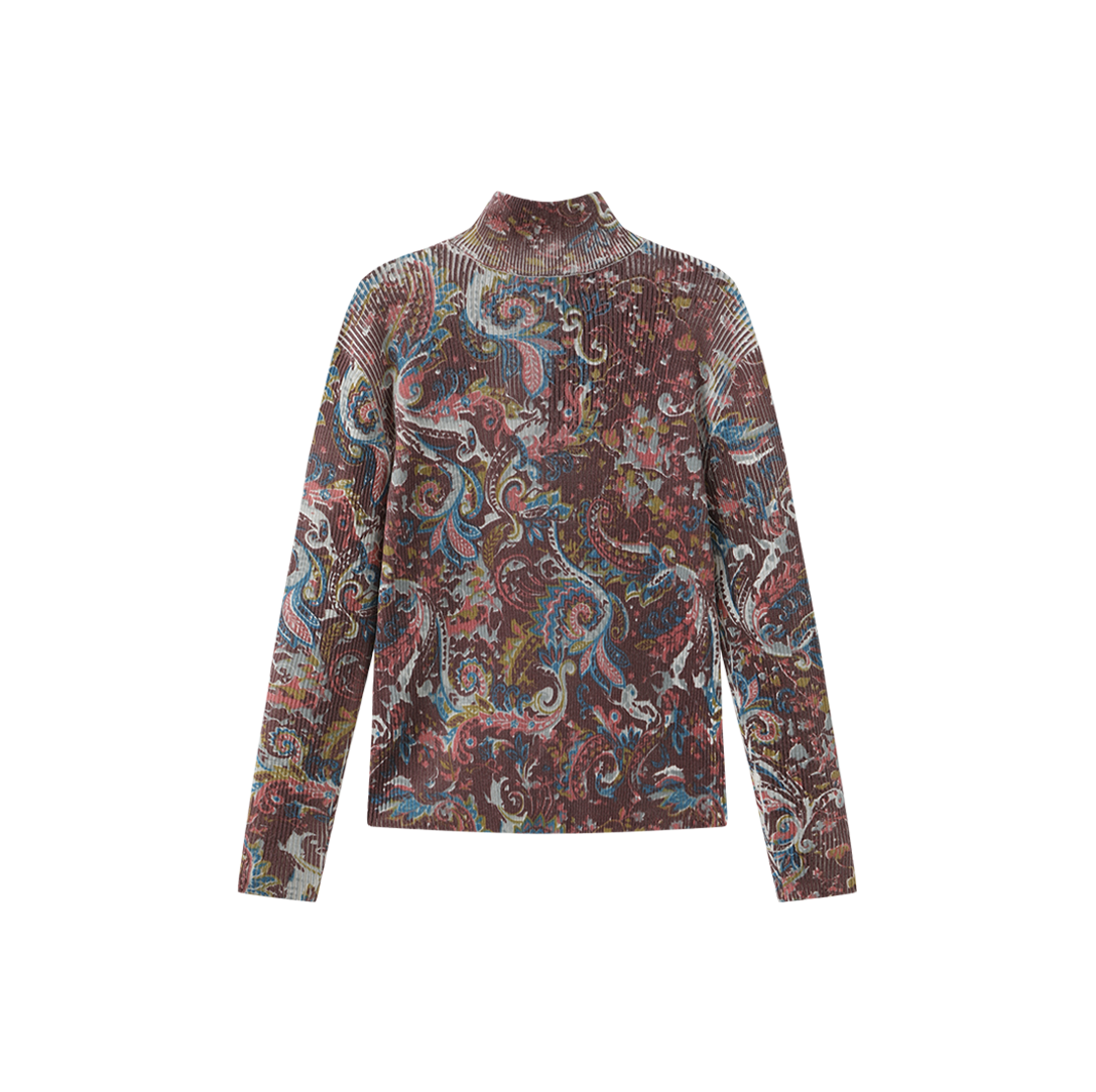 Ribbed Printed Sweater