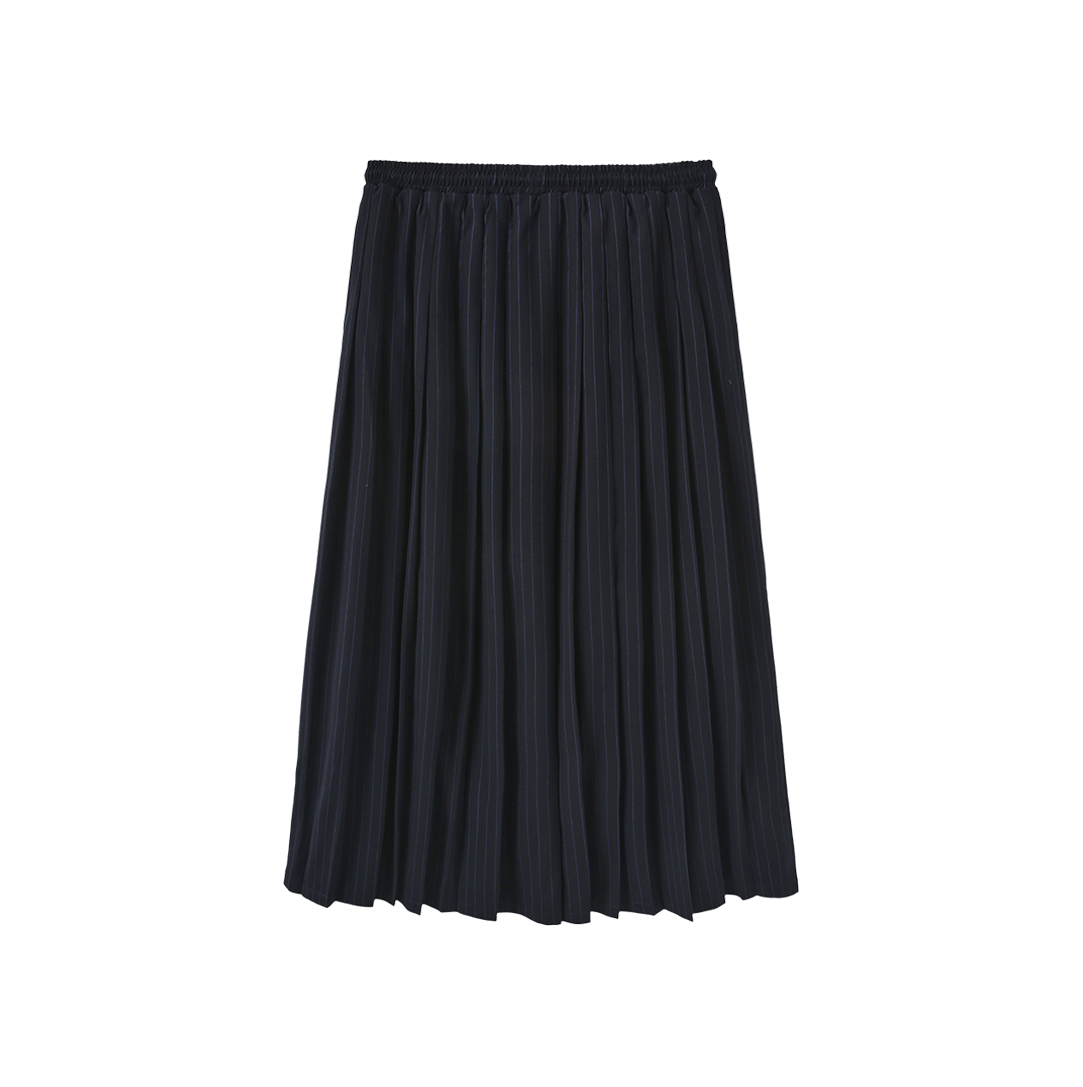 Pinstripe Pleated Drawstring Skirt
