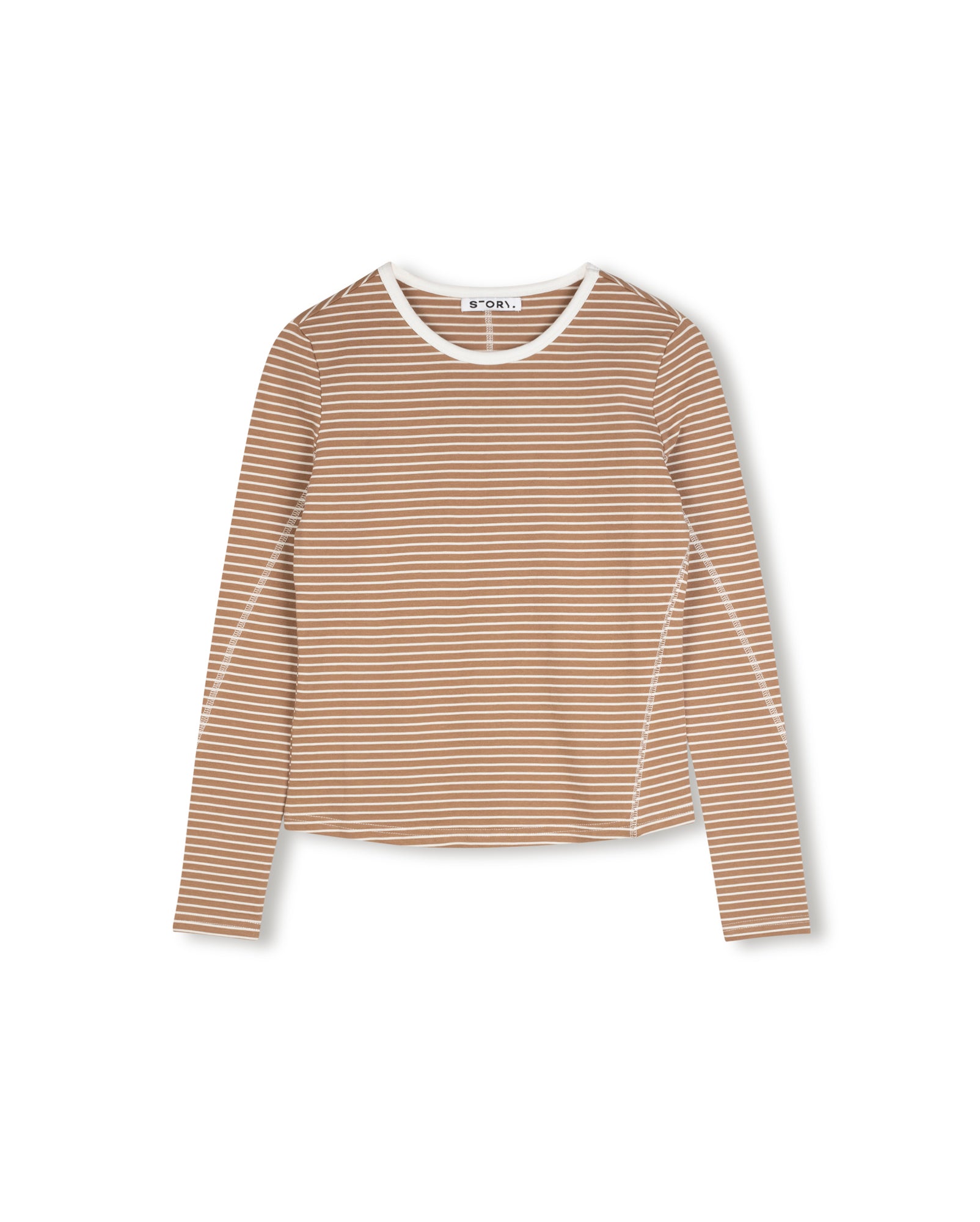 Striped Seamed Detailed Tee
