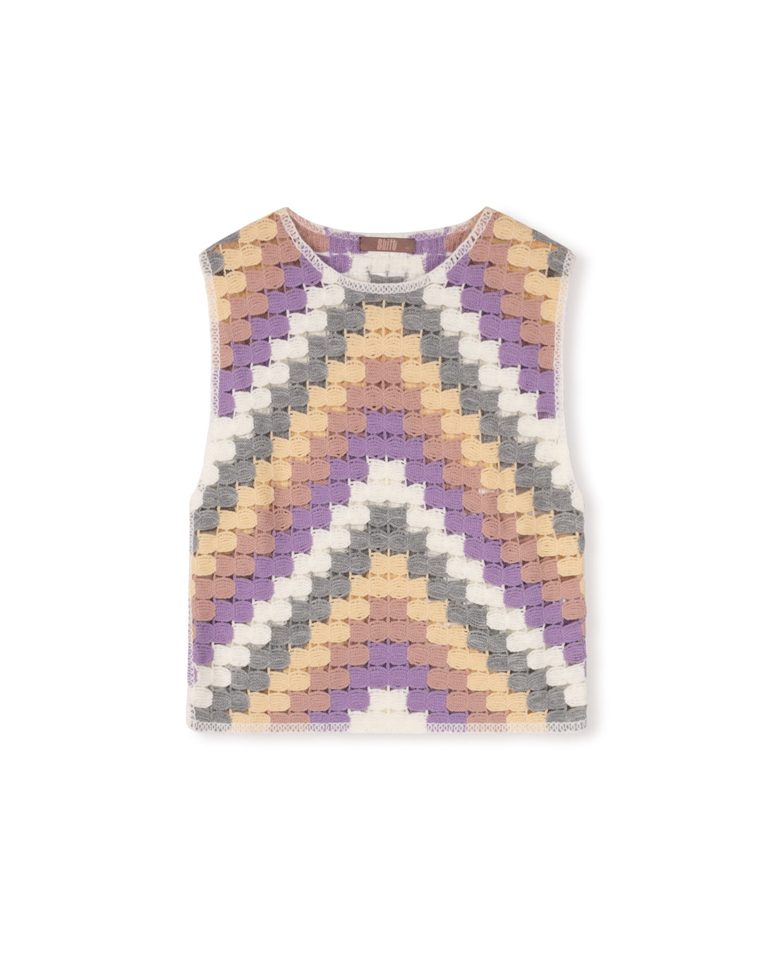 Crocheted Colorful Knit Vest W-17314