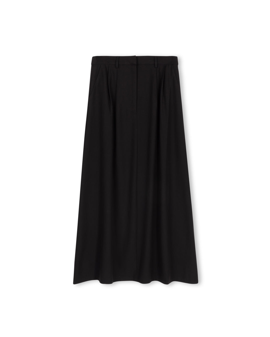 Wool Pleat Maxi Skirt