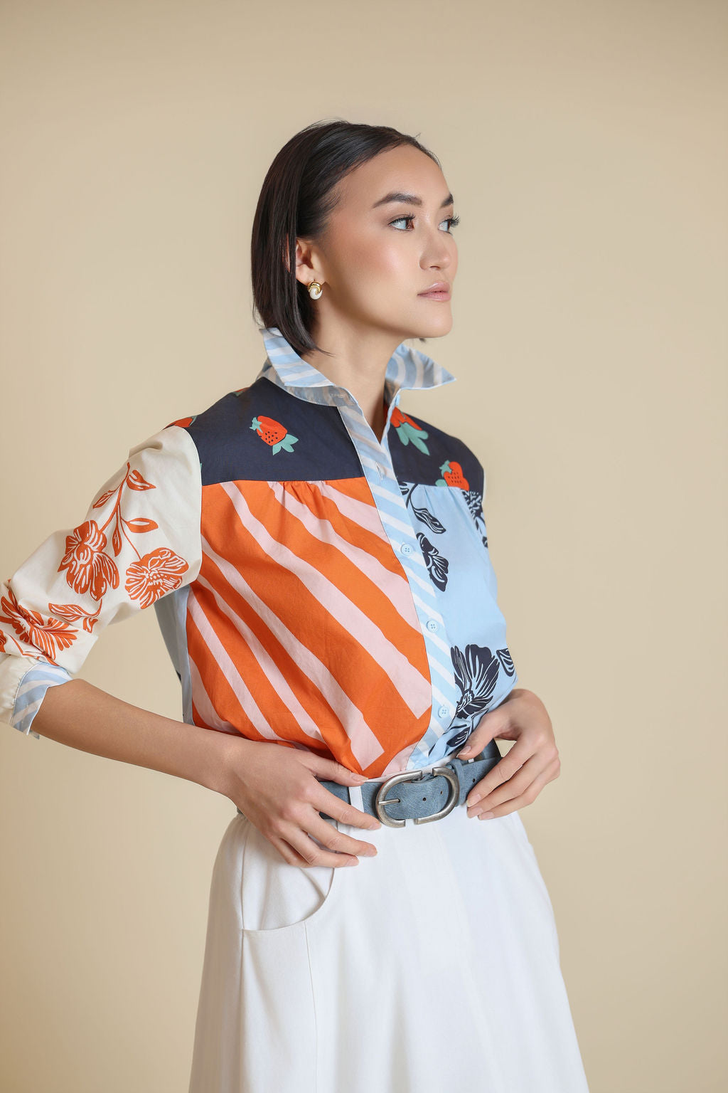 Mix Printed Blouse - Junees