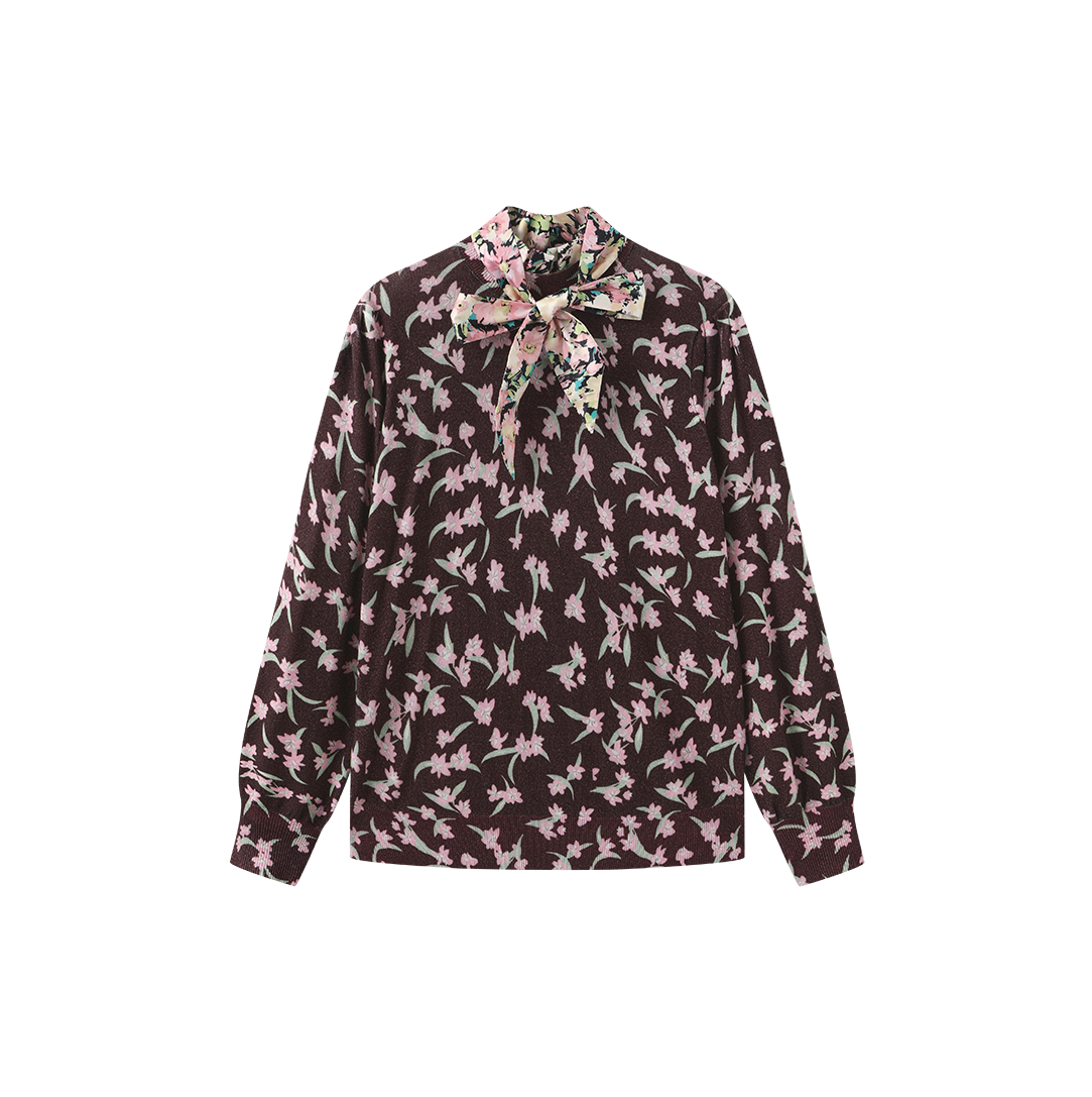 Viola Knit Printed Turtleneck
