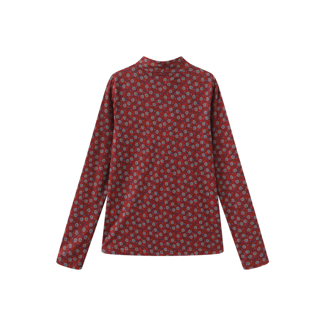 Printed Layering Mock Neck