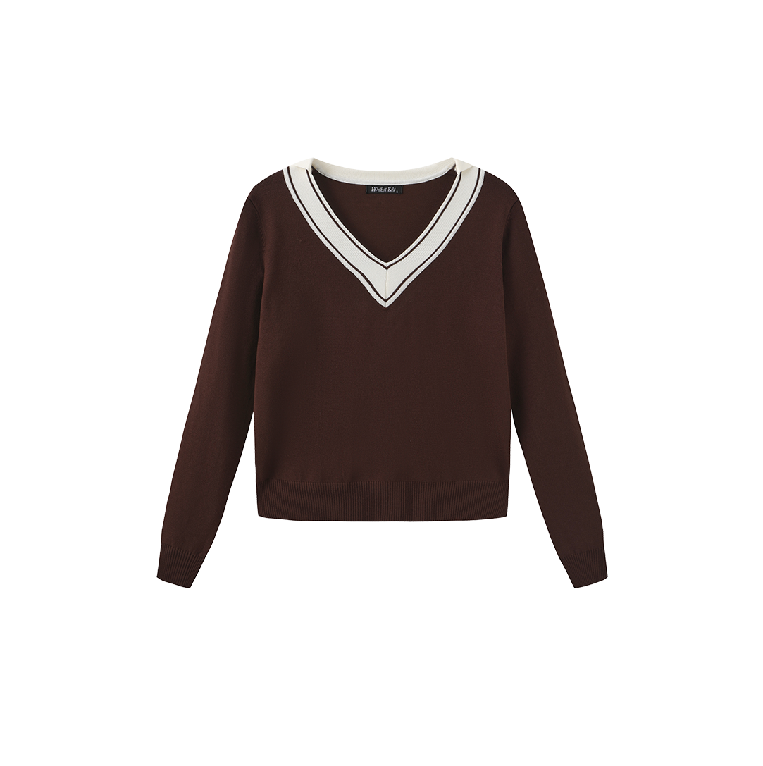 V Neck Knit Sweater