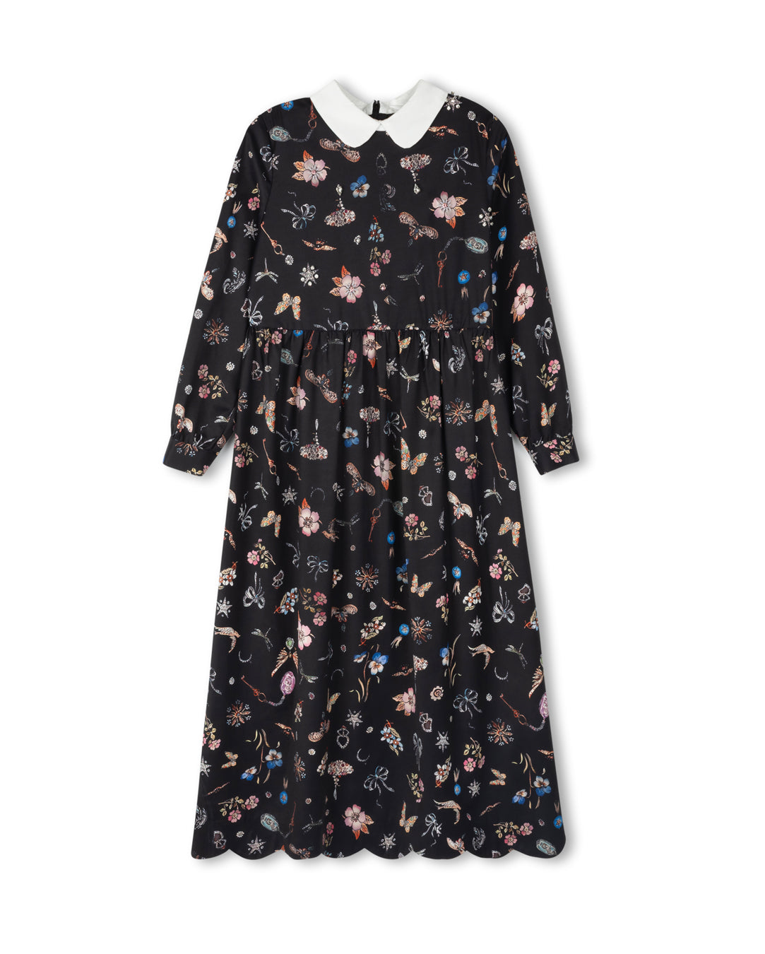 Multi Shaped Scallop Collared Dress