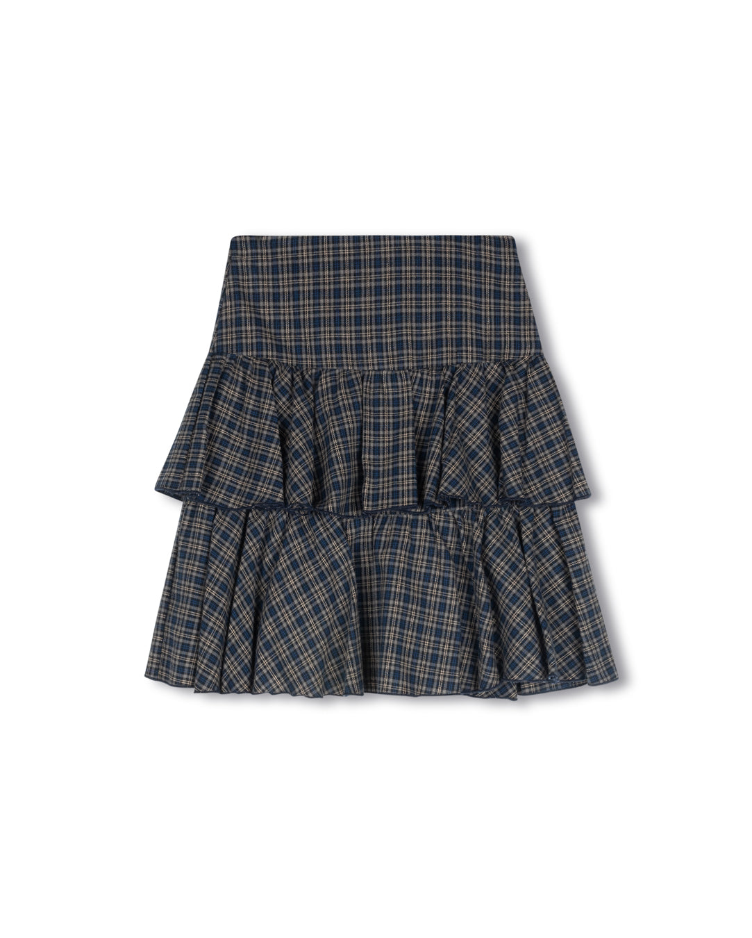 Grad Layer Plaid Skirt