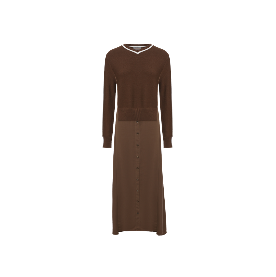 Tone On Tone Silk Knit Dress