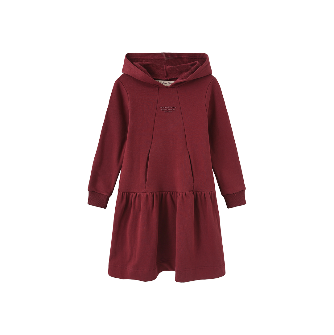 Oak Sweatshirt Hooded Dress Burgundy / 7
