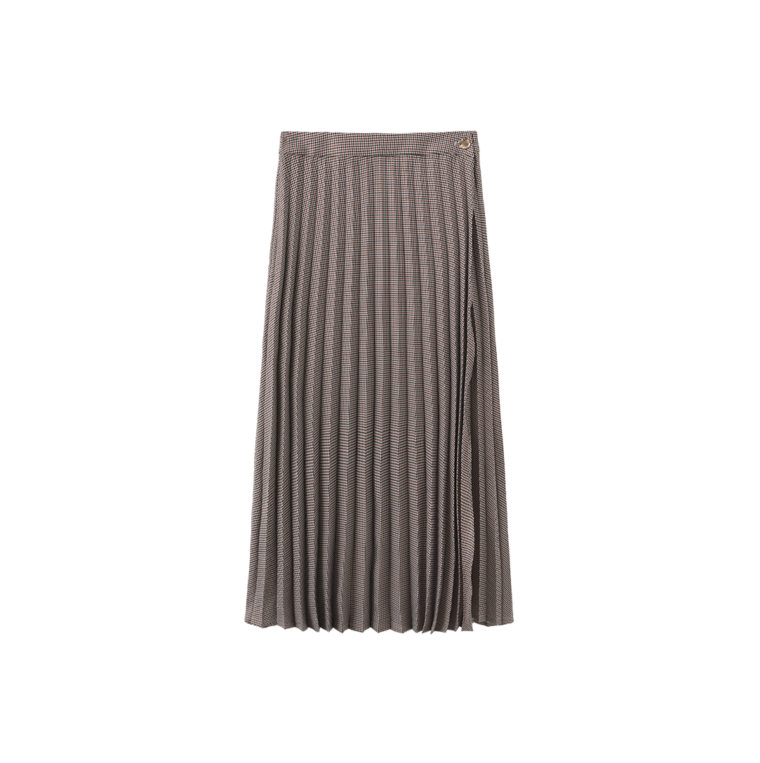 Pleated Wrap Maxi Skirt