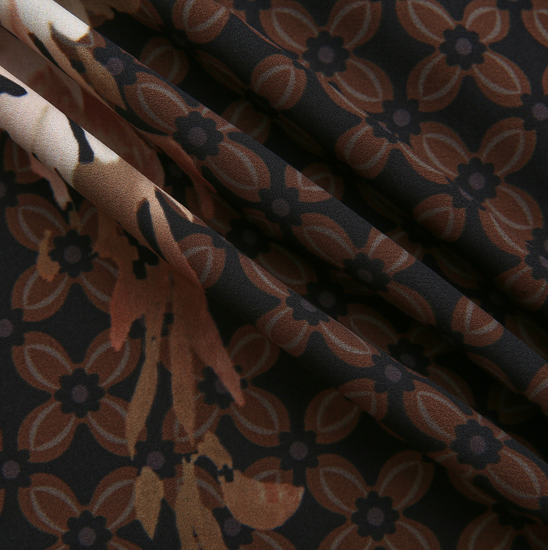 Regal Floral Belt Detail Skirt