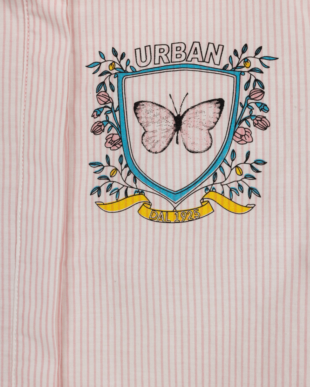Pinstriped Butterfly Logo Blouse - Junees