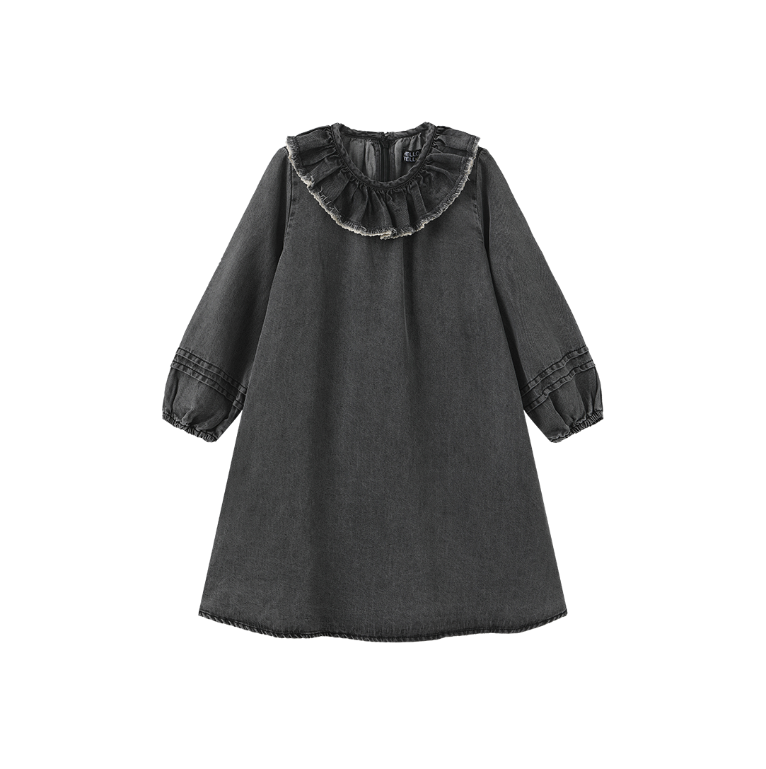 Denim Ruffle Collar Dress