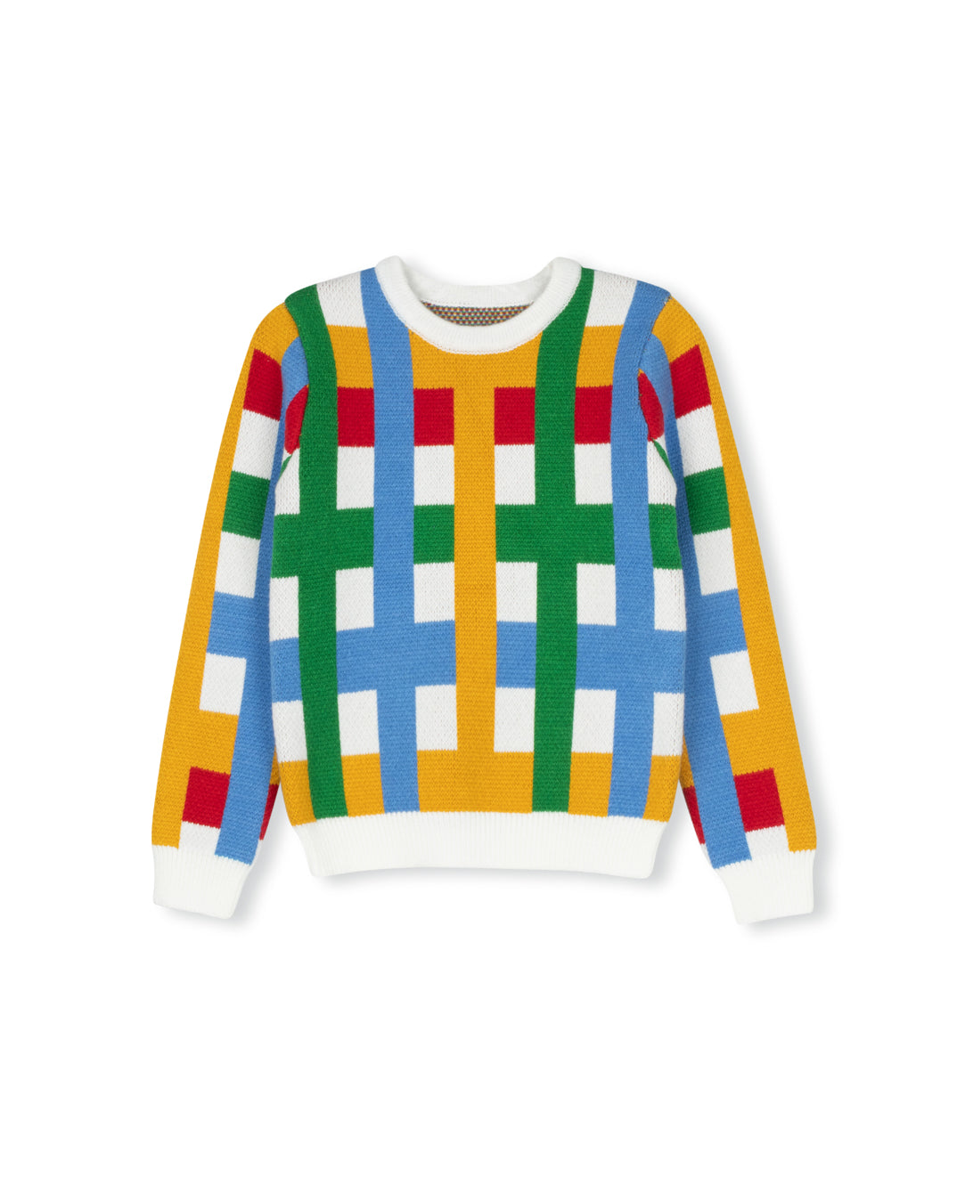 Colored Checked Sweater C-23317