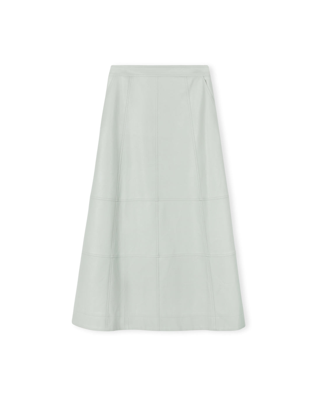 Leather Seam Detailed A Line Skirt