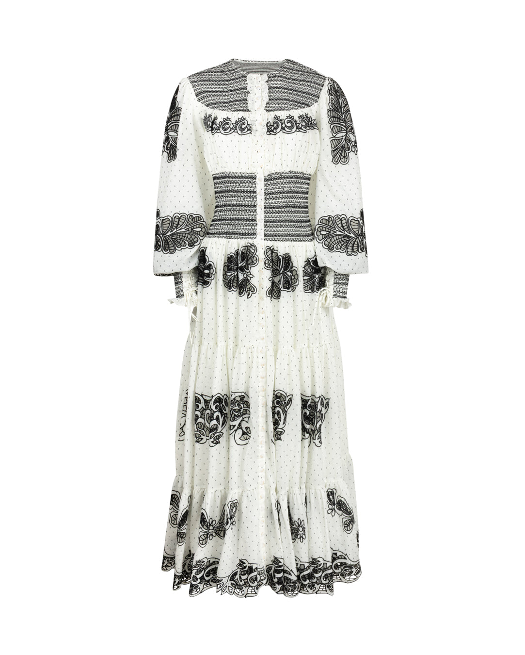 Cream Maxi Detailed Dress