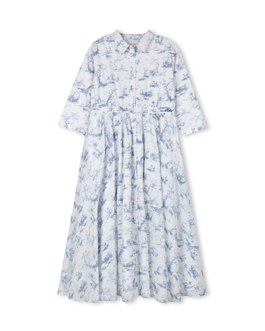 Toile Printed Button Down Dress